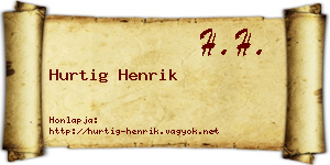 Hurtig Henrik névjegykártya